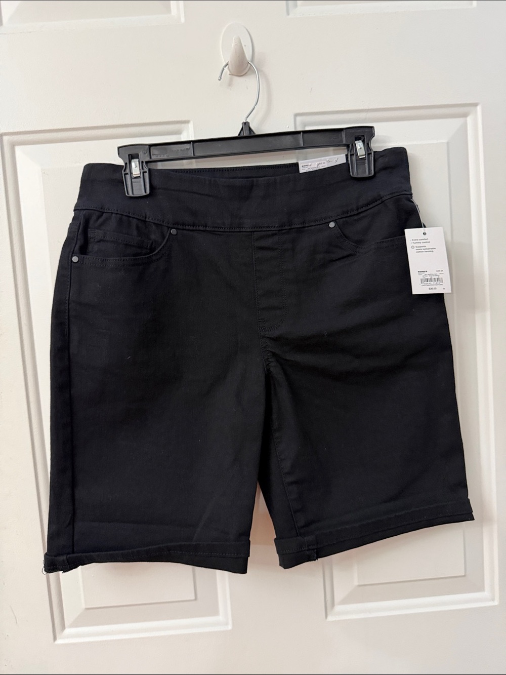 croft & barrow Black Pull-On Bermuda Shorts